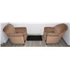 Image 1 : TWO BROWN FABRIC CHAIRS