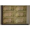 Image 1 : 6 PAKISTAN 10 RUPEE BILLS EACH WITH STAPLE HOLES
