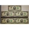 Image 1 : 5-US CRISP UNC $2 BILLS WITH CONSECUTIVE SERIAL