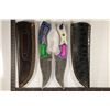 Image 2 : 2 DAMASCUS STEEL HANDMADE HUNTNG KNIVES.  EACH IS