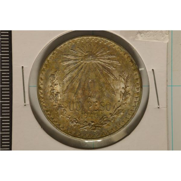 1940-M MEXICO SILVER CAP & RAY PESO .3857 OZ. ASW