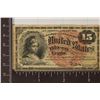 Image 1 : ACT OF 1862 US 15 CENT FRACTIONAL CURRENCY