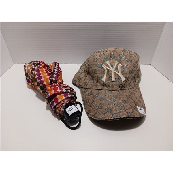 Franco Sarto Umbrella, & Ny Yankees Baseball Cap