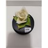 Image 2 : Porcelain Rose Flower, Musical Stand, Song: Love Me Tender *Approximate* 4"D 4"H