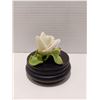 Image 4 : Porcelain Rose Flower, Musical Stand, Song: Love Me Tender *Approximate* 4"D 4"H