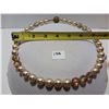 Image 1 : Vintage Carolee Glass Pearl Necklace With Crystal Screw Clasp, Gold Tone