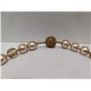 Image 3 : Vintage Carolee Glass Pearl Necklace With Crystal Screw Clasp, Gold Tone