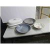Image 1 : Enamel Roaster and Basins, China Serving Dish