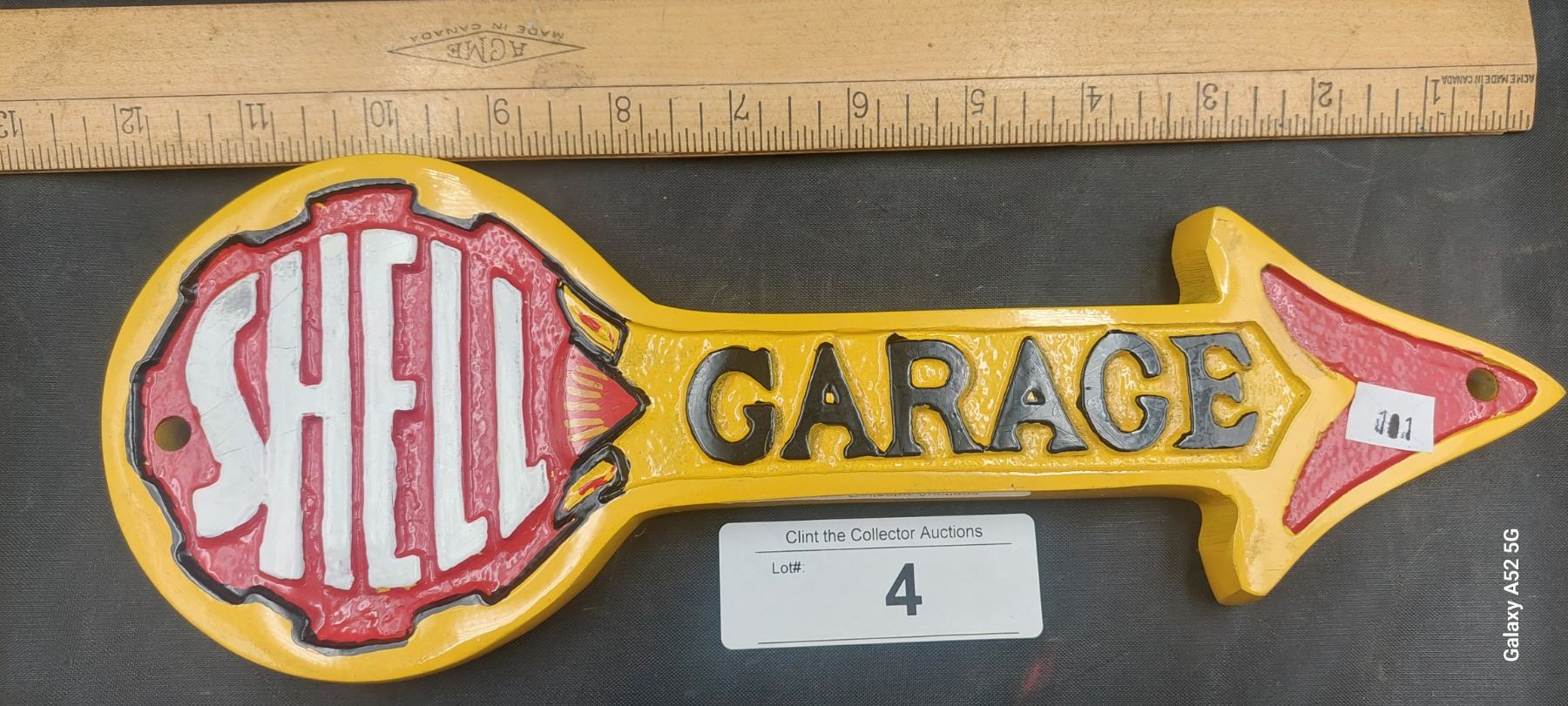 Heavy cast Shell Garage sign, nice reproduction
