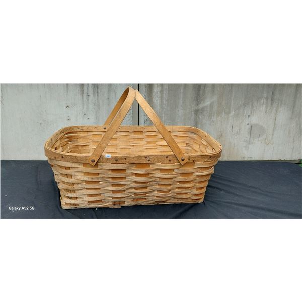 Vintage cedar woven basket 28"