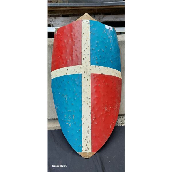 Medievil movie prop metal shield 36"x18"
