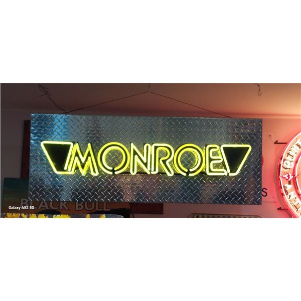 Tested working neon sign "Monroe" with 110 plug & pull switch, approx 48"