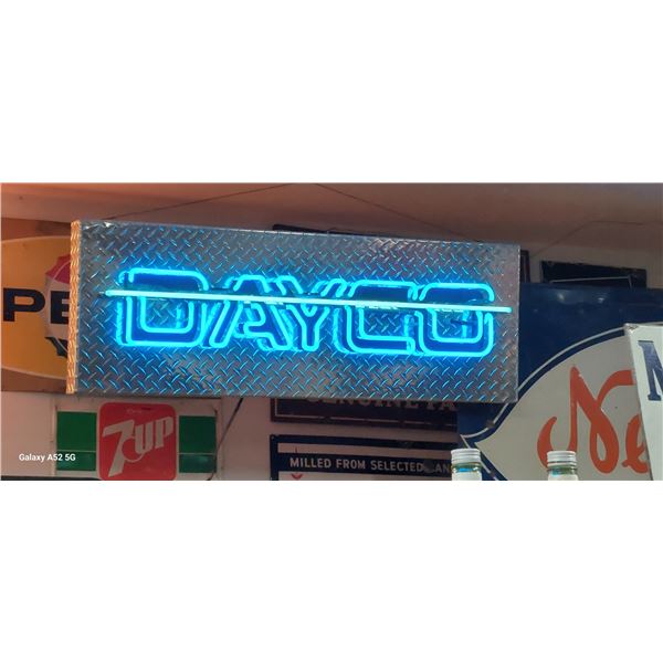 Tested working neon sign "Dayco" with 110 plug & pull switch, approx 48"