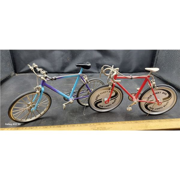 Pair of mini bicycle models
