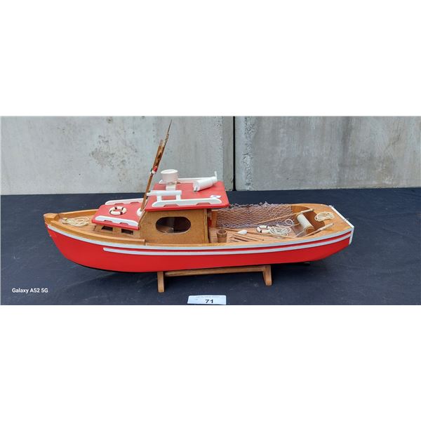 Wooden model boat 20"