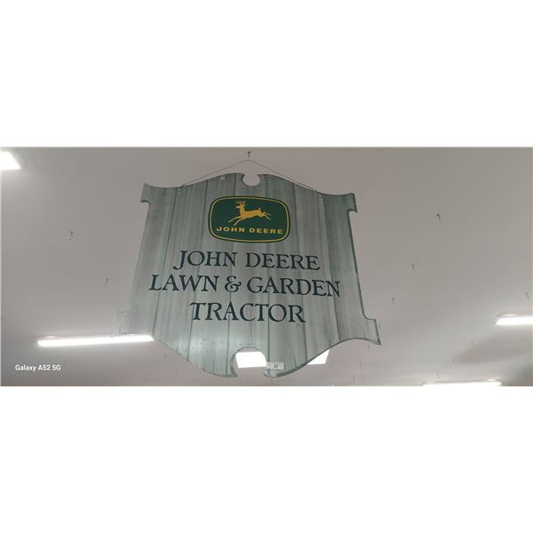 Large metal double sided John Deere sogn 42"x38"