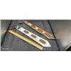 Image 1 : 2 1940s bus turn signal arms, glass reflectors, each approx 21" long, made in Vancouver BC