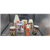 Image 1 : Collecion of vintage Castrol and Shell containers 8 Pieces
