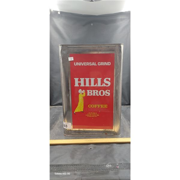 Large vintage Hills Bros coffee 20lb can