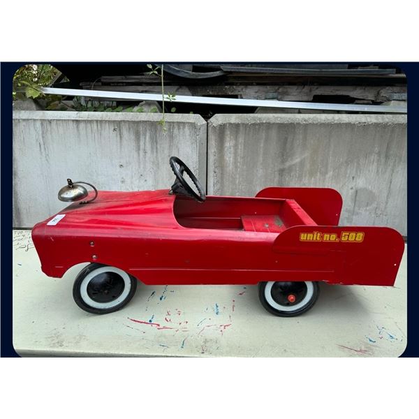Vintage 60s fire truck pedal car (approx 42in long)