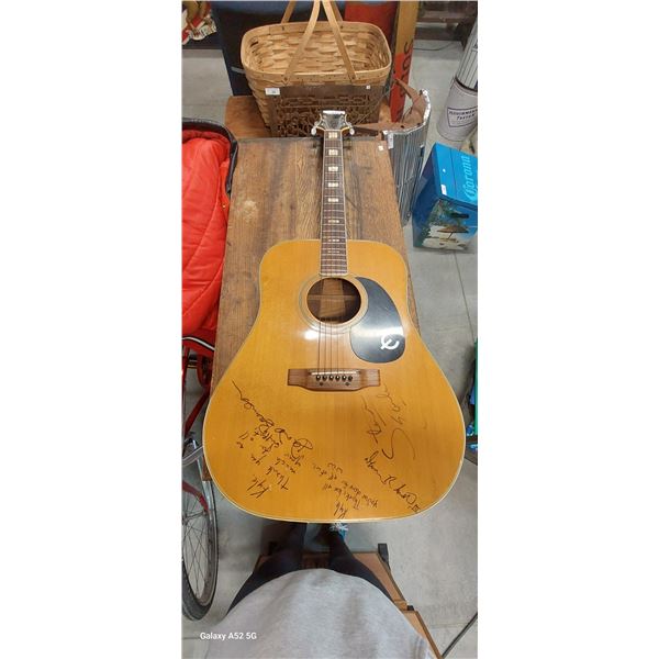Vintage Epiphone guitar autographed by Steve Earle and other artists