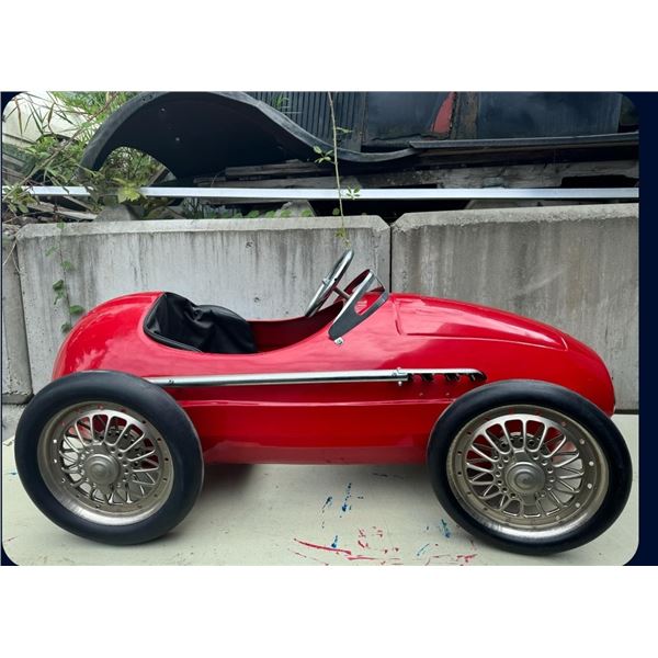 Vintage retro Ferrari pedal car (approx 50in long)