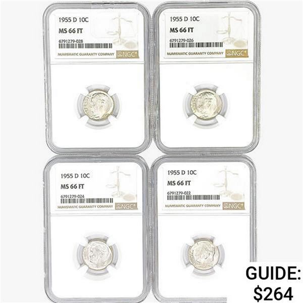 1955-D Roosevelt Dime NGC MS66 FT