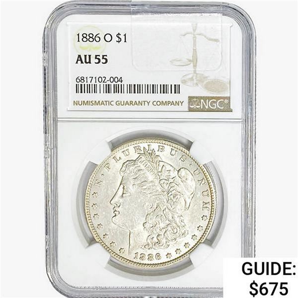 1886-O Morgan Silver Dollar NGC AU55