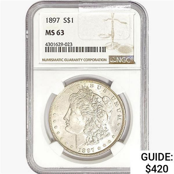 1897 Morgan Silver Dollar NGC MS63