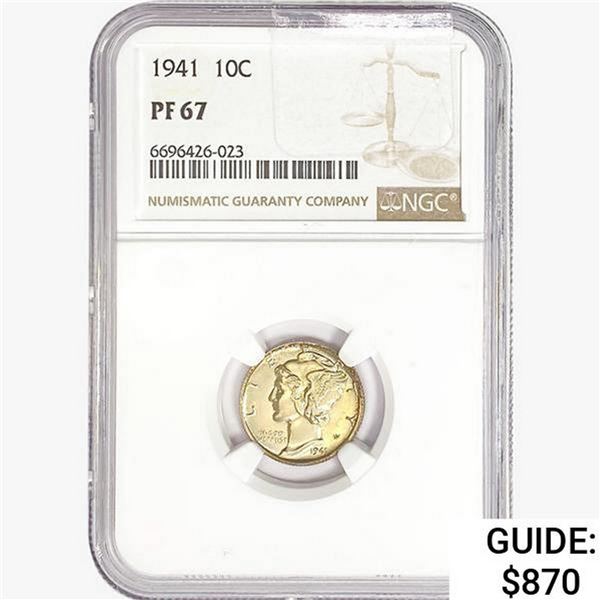 1941 Mercury Silver Dime NGC PF67