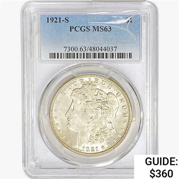 1921-S Morgan Silver Dollar PCGS MS63