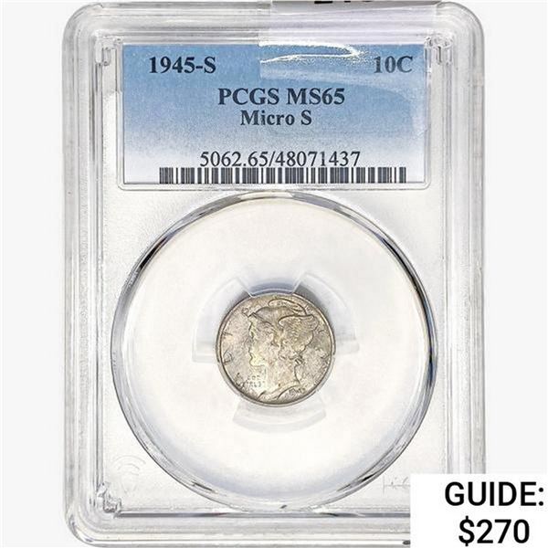 1945-S Mercury Silver Dime PCGS MS65 Micro S
