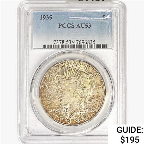 1935 Silver Peace Dollar PCGS AU53