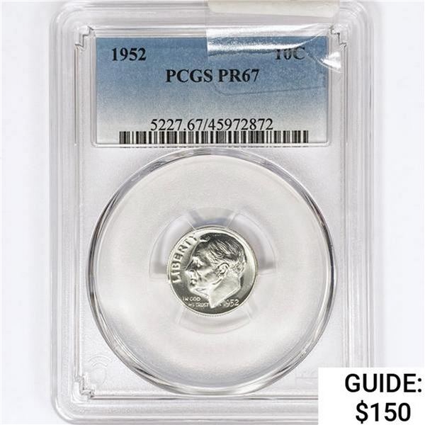 1952 Roosevelt Dime PCGS PR67