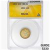 Image 1 : 1900 Barber Dime ANACS MS61