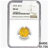 Image 1 : 1913 $2.50 Gold Quarter Eagle NGC MS62