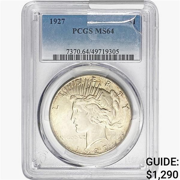 1927 Silver Peace Dollar PCGS MS64