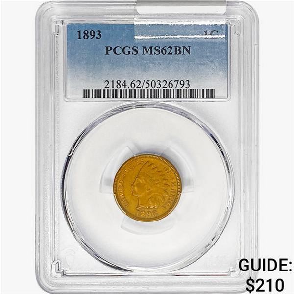 1893 Indian Head Cent PCGS MS62 BN