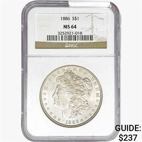 1886 Morgan Silver Dollar NGC MS64