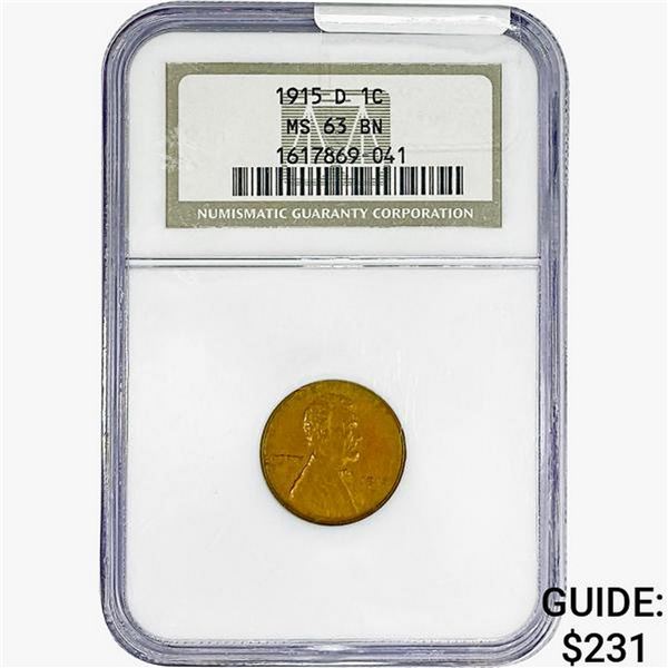 1915-D Wheat Cent NGC MS63 BN