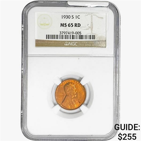 1930-S Wheat Cent NGC MS65 RD