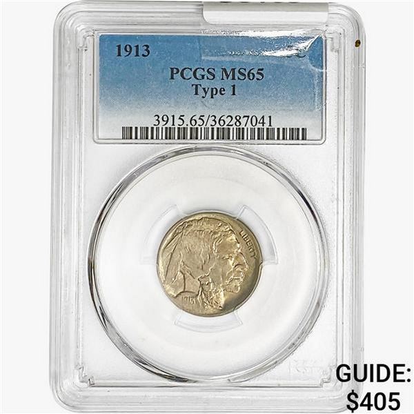 1913 Buffalo Nickel PCGS MS65 Type 1