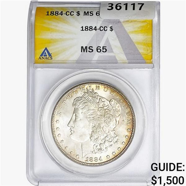 1884-CC Morgan Silver Dollar ANACS MS65