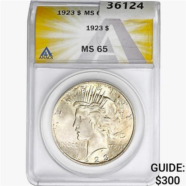 1923 Silver Peace Dollar ANACS MS65