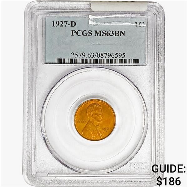 1927-D Wheat Cent PCGS MS63 BN