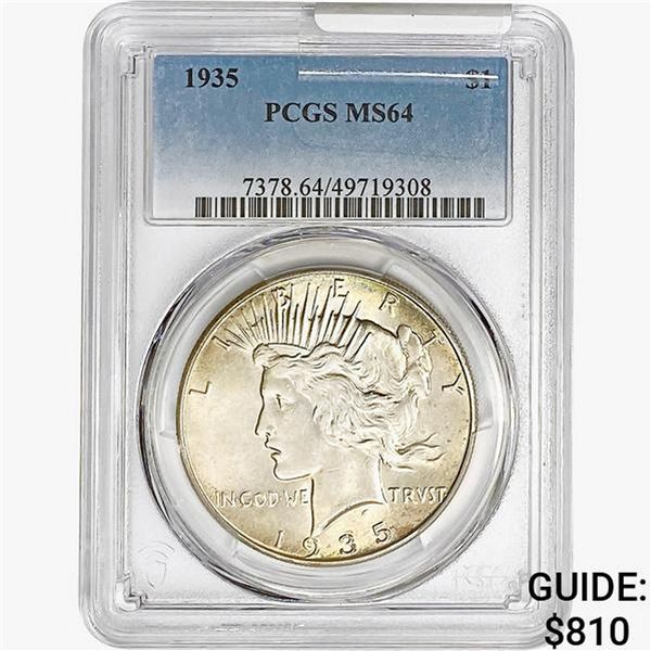 1935 Silver Peace Dollar PCGS MS64
