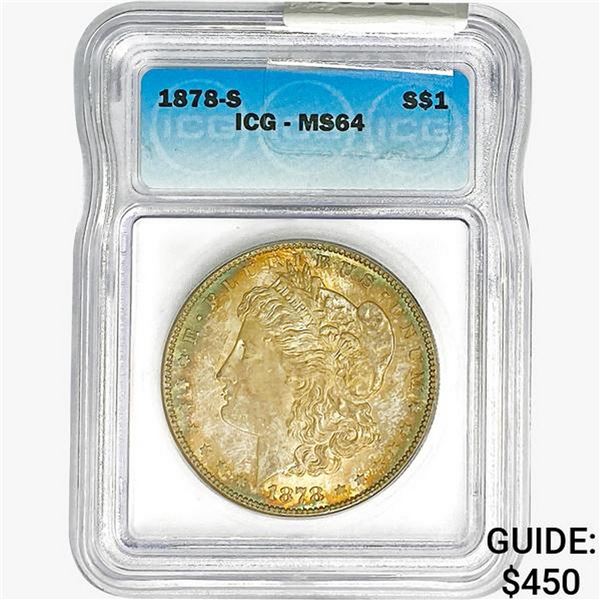 1878-S Morgan Silver Dollar ICG MS64