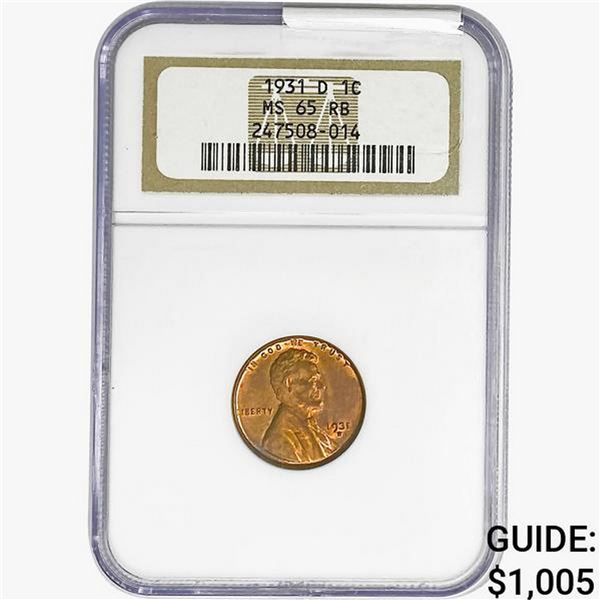 1931-D Wheat Cent NGC MS65 RB