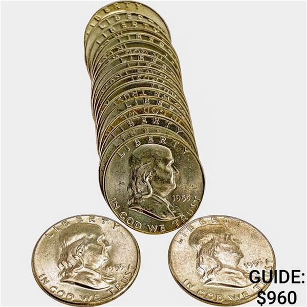 1955 BU Roll of Franklin Half Dollars [20 Coins]