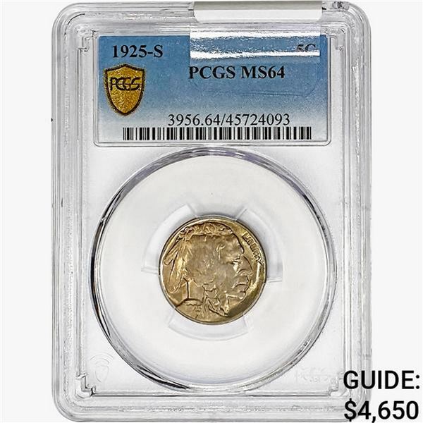 1925-S Buffalo Nickel PCGS MS64